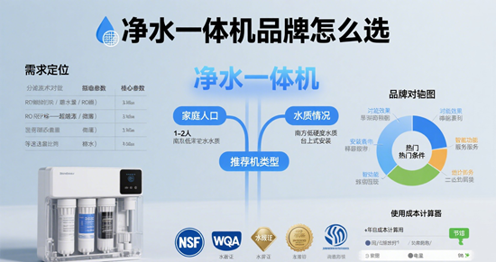 净水一体机品牌怎么选?RO反渗透技术型号避坑指南
