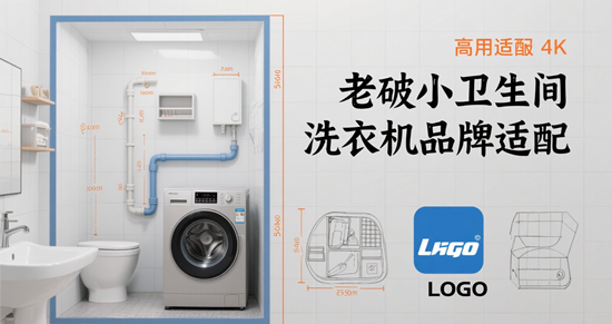 老破小卫生间洗衣机品牌适配：40cm超薄嵌入，解锁小户型空间美学