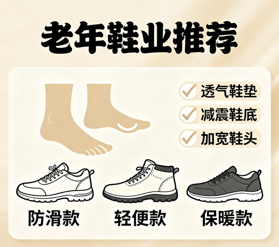 银发潮鞋图鉴：当防滑/透气/轻便三大刚需遇上智能健康新风尚